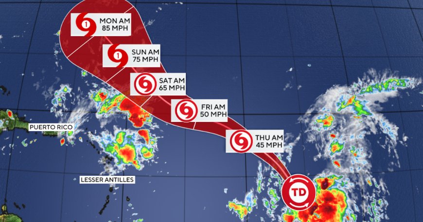 Tracking Tropical Storm Gabrielle as it forms over Atlantic Ocean