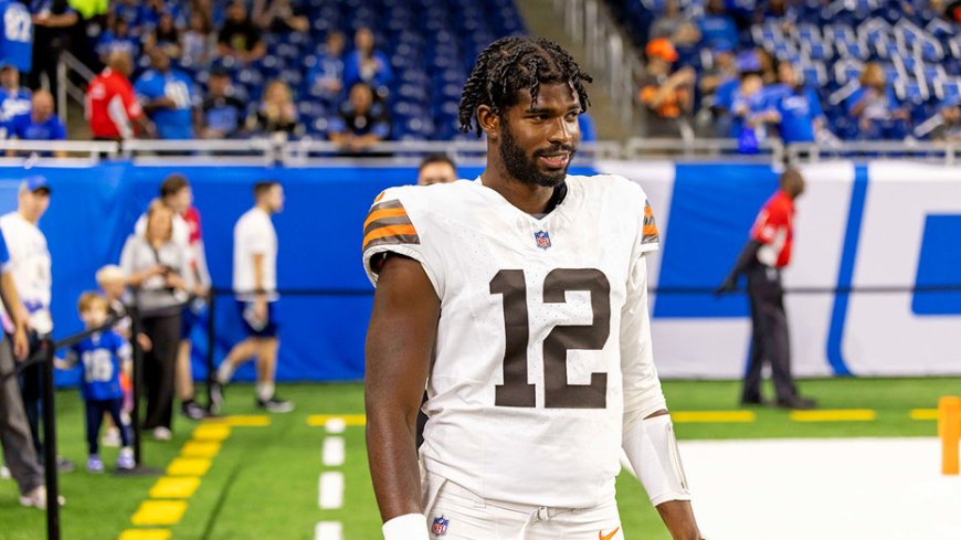 Shedeur Sanders goes silent, pantomimes answers when asked about Browns third-string quarterback role