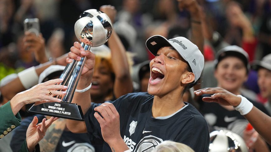 WNBA's A'ja Wilson shares heartfelt message for NBA star Bam Adebayo at Aces title celebration