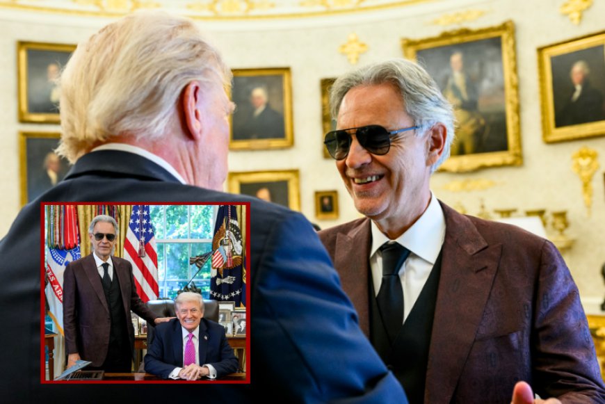 El legendario cantante italiano Andrea Bocelli actúa para Trump antes de la reunión con Zelenski