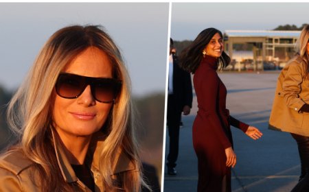 Fashion Notes: Melania Trump, Usha Vance Glow in Shades of Autumn for Trip to North Carolina
