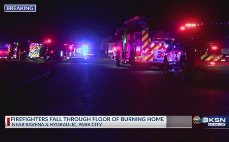 Firefighters fall through floor of burning home in Park City