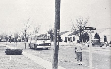 Waiting for the Bus at Gilpin and Mt. Royal — 1955