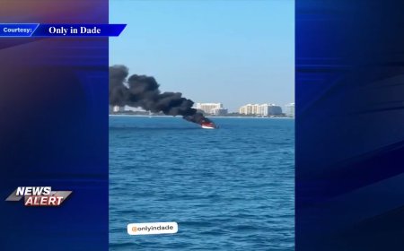 Boat bursts into flames in Bear Cut, no injuries reported