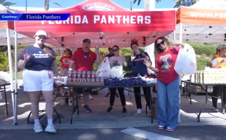 Florida Panthers host food drive, provide Thanksgiving meals to hundreds of families across Broward