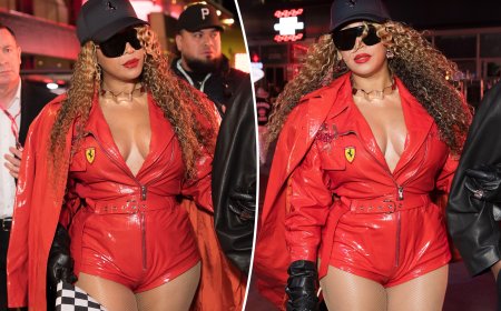 Beyoncé sizzles in red-hot romper and sky-high platform heels at F1 Las Vegas Grand Prix