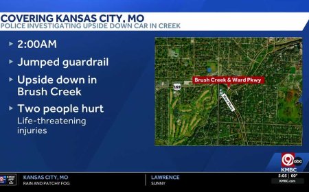 1 killed, 1 critically injured after car flips into Brush Creek near Plaza