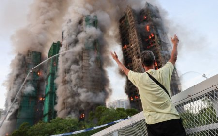 Hong Kong high rise fire kills four as blaze rips through multiple towers in Tai Po