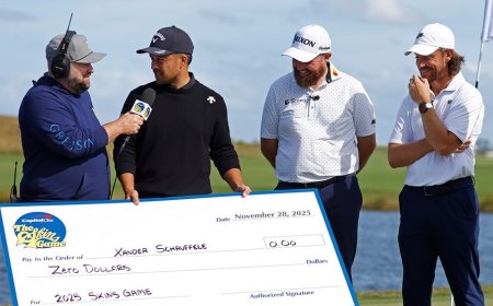 Golf star hilariously awarded check for $0 after not cashing in at Skins Game return