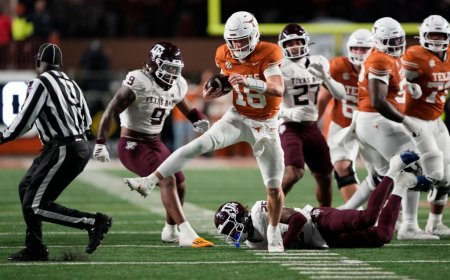 Arch Manning, Texas spoil Texas A&M’s bid for undefeated season to keep CFP hopes alive