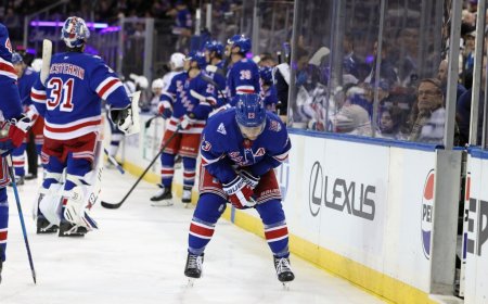 Adam Fox left game with apparent arm injury in Rangers scare