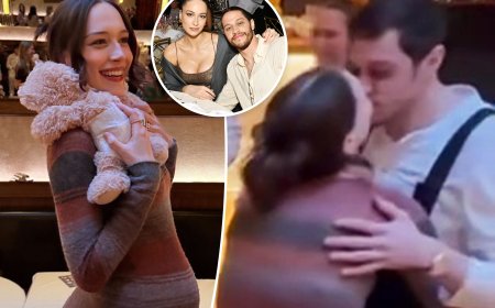 Pete Davidson and pregnant Elsie Hewitt share passionate kiss at bunny-themed baby shower