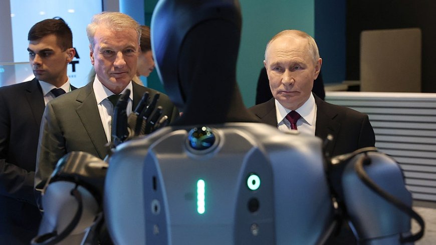 Putin calls dancing Russian robot 'very beautiful' in awkward AI conference moment