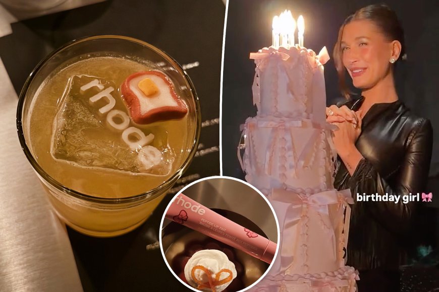 Inside Hailey Bieber’s lavish 29th birthday party: Custom embroidery, ‘lippies on ice’ and more