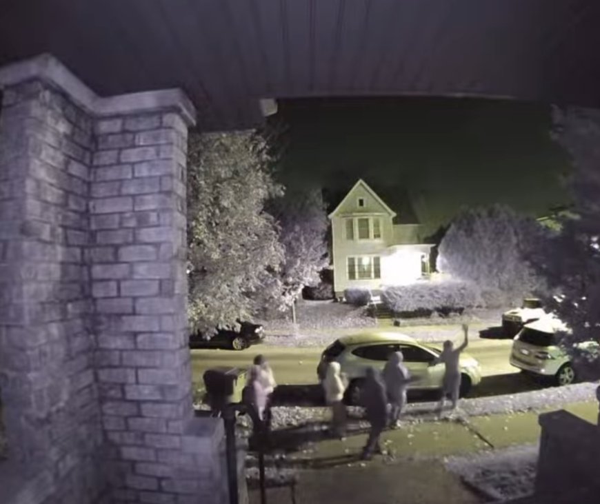 Shocking doorbell camera video captures group of teens torching car on quiet street