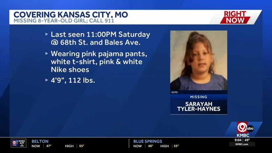 Missing 8-year-old girl last seen late Saturday in Kansas City