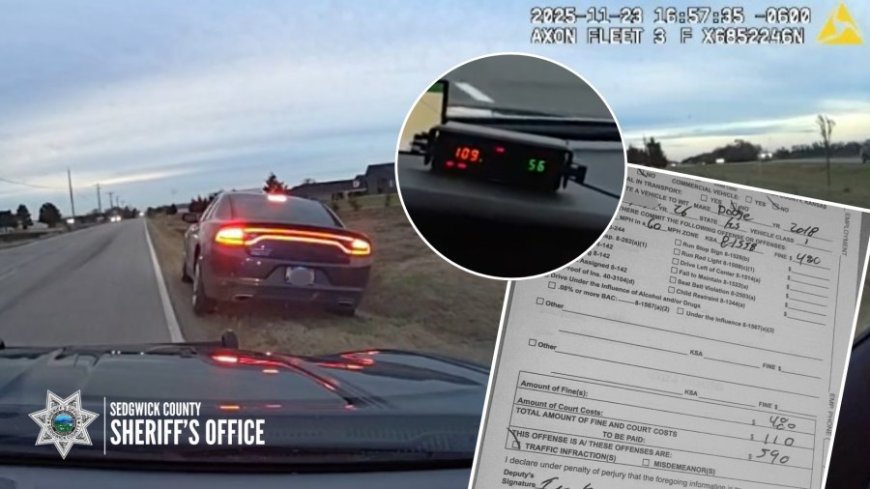 Sedgwick Co. Sheriff's Office clocks driver going 109 mph southwest of Wichita