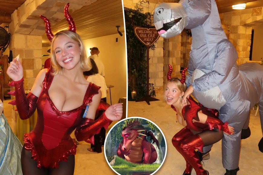 Sydney Sweeney dresses up a sexy dragon in ‘Shrek’-themed Friendsiving